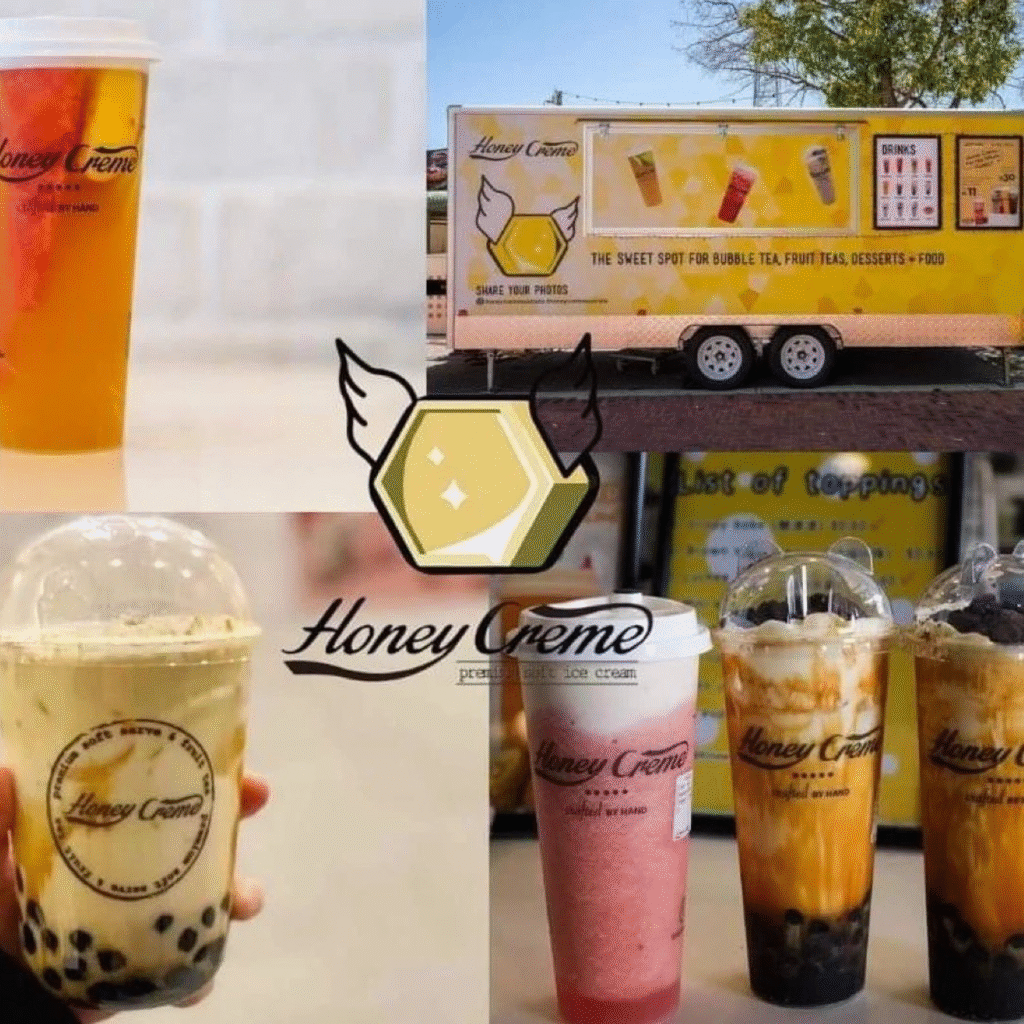 Honey Creme food truck serving bubble tea and fresh fruit tea in Perth