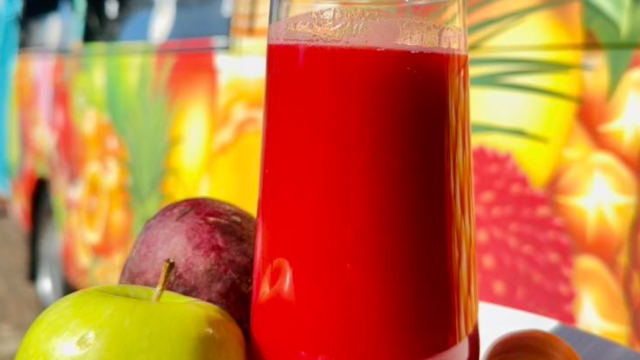 Tayco Juice Bus serving fresh fruit juices and smoothies in Perth