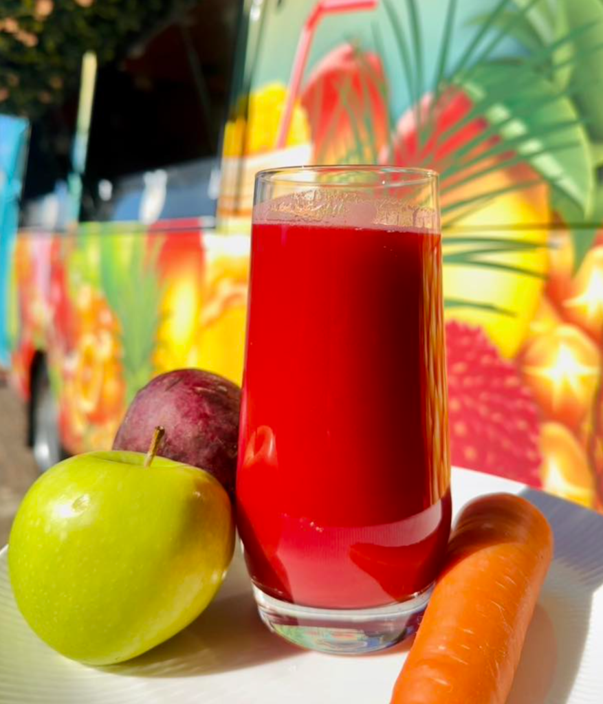 Tayco Juice Bus serving fresh fruit juices and smoothies in Perth