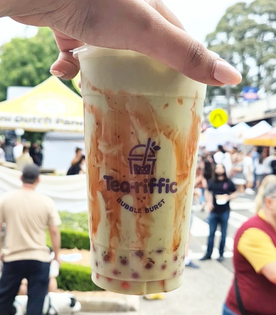 Tea-Riffic WA bubble tea trailer serving drinks in Perth