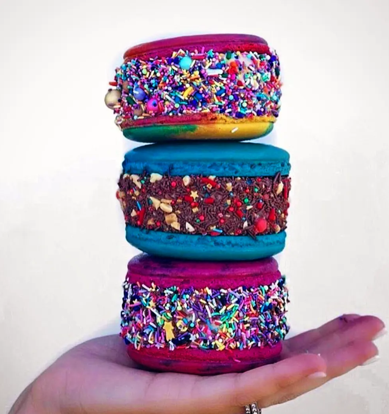 The Sweet Box Cart dessert truck serving ice cream and macarons in Perth